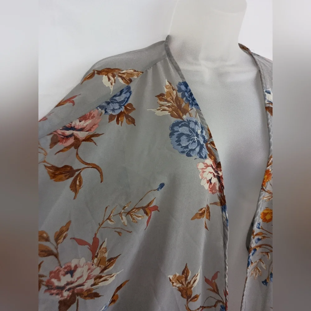 Floral Open Front M Kimono Boho Office‎ Tasel Beach Cardigan (#1,326)